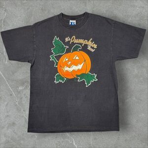 VTG Faded Halloween Jack O Lantern Carved Pumpkin Time 90s Royal-T Shirt - XL